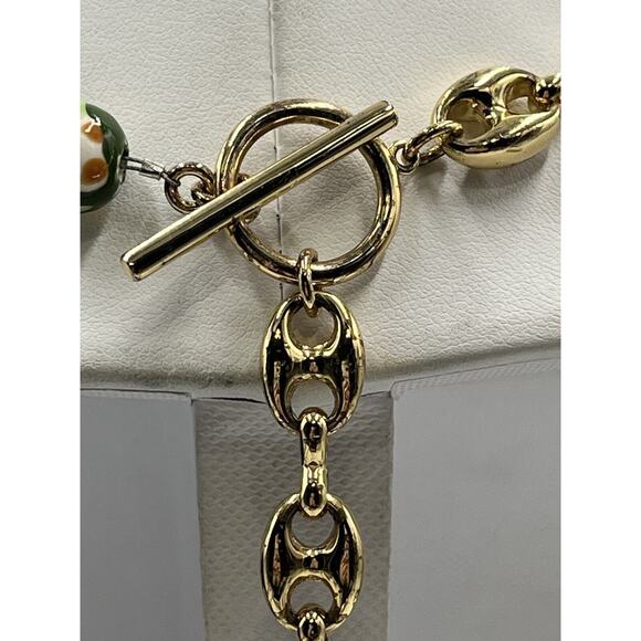 Mignonne Gavigan Jordyn Green Ceramic Beaded 14k Gold Plated Necklace - Picture 6 of 8